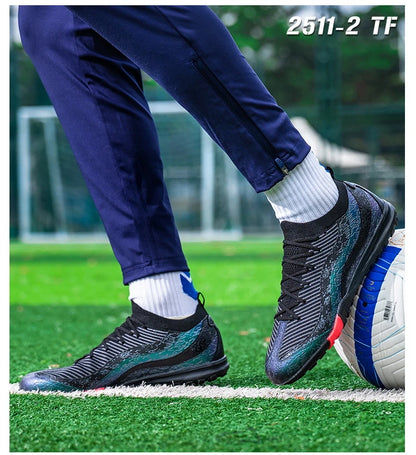 Men Professional Soccer Shoes FG/TF Football Boots Cleats Breathable Non-Slip Training Sneakers for Outdoor Grass Turf  Footwear