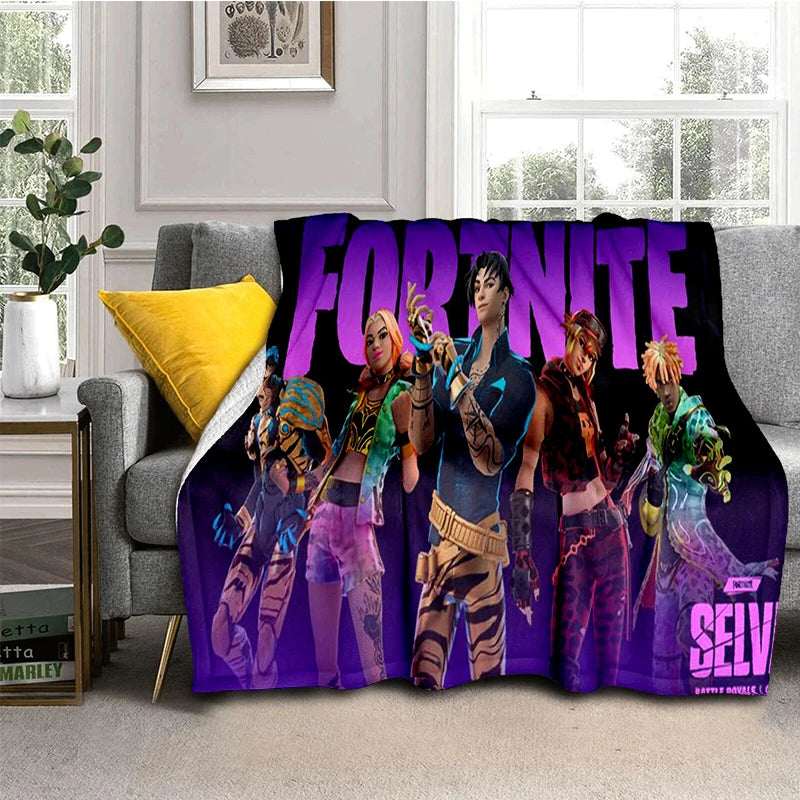 3D F-Fortnites crtana gaming flanelska deka, mekana i topla deka za prebacivanje za spavaću sobu, dnevni boravak, krevet, putovanja, kampiranje, piknik i poklon