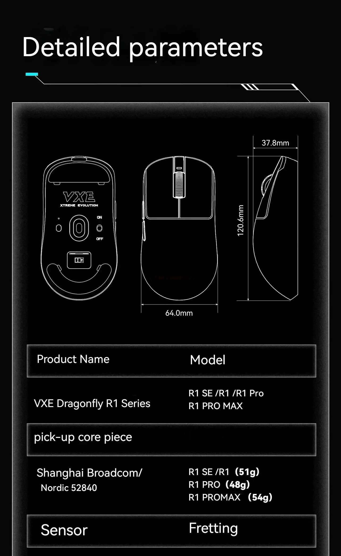 VXE Dragonfly R1 Pro Max Gaming Mouse, Wireless Bluetooth Gaming Mouse with PAW3395 Sensor, Rechargeable Lightweight Ergonomic Esports Mouse