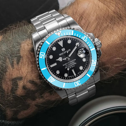 MACARLON Design New 41mm Mechanical Watch Men Sapphire Glass Luminous Stainless Steel Waterproof China NH35 Automatic Watch TOP