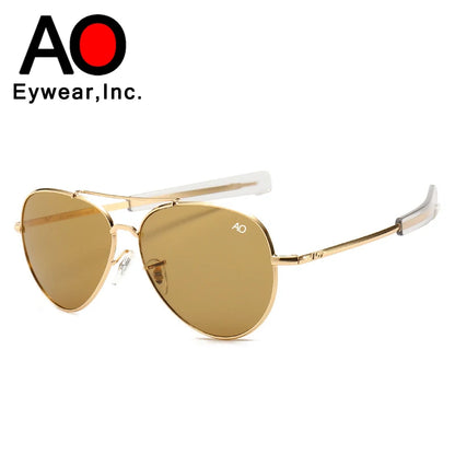 AO Aviation Men's Retro Sunglasses Fashion Pilot American Optical Sun Glasses for Women Unisex Metal UV400 SunShades  Gafas AO57