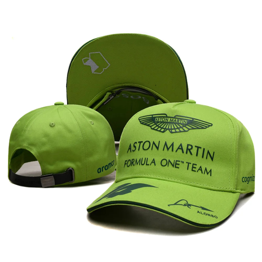 Aston Martin F1 Team Fernando Alonso Baseballkappe Herren Trainingskappe mit Schirm Outdoor-Sport Sonnenschutz Sonnenhut Damen-Freizeitkappe