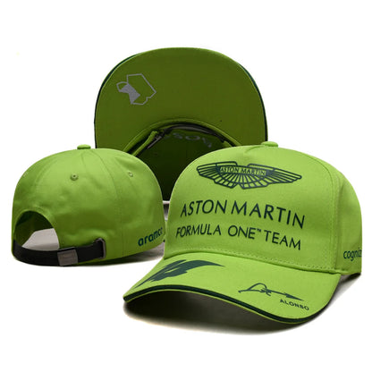 Aston Martin F1 Team Fernando Alonso Baseballkappe Herren Trainingskappe mit Schirm Outdoor-Sport Sonnenschutz Sonnenhut Damen-Freizeitkappe