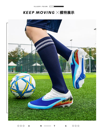 New Men's Football Boots Cleats Shoes Soccer Long Spikes FG Ultralight Training Soccer Shoes Non-Slip Outdoor Match Drop Shipping