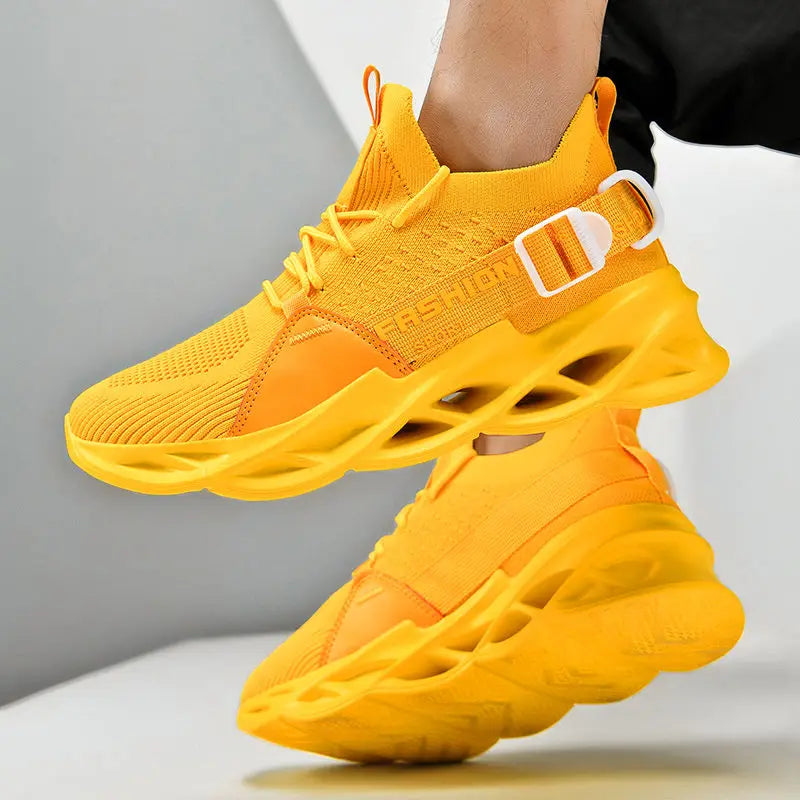 Modische lila Freizeit-Sneaker für Damen und Herren, Blade-Laufschuhe, große Größe 48, leichte, atmungsaktive Sportschuhe für Herren, Mesh-Sneaker