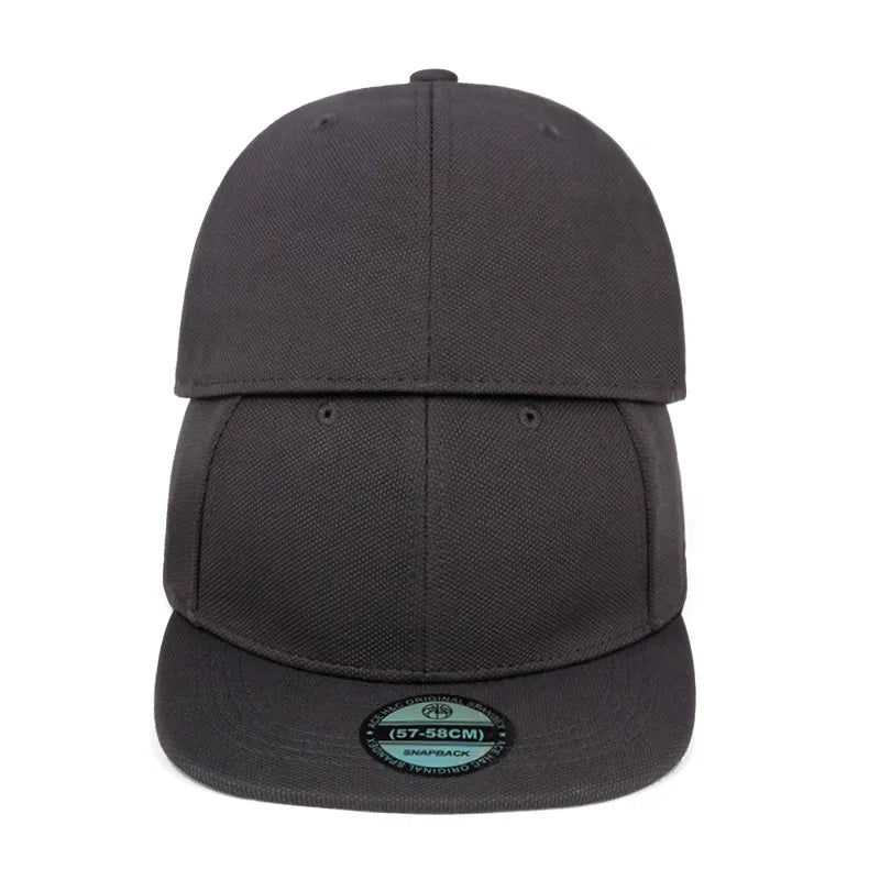 Casquettes Snapback fermées à l'arrière, non réglables, pour homme, de qualité, style hip-hop, ajustées, pour adulte, couleur unie, casquettes de baseball, 57-58 cm, pour petits visages