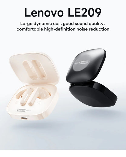 Lenovo LE209 Gaming Headset Wireless Bluetooth 6.0 Earbuds with ANC Noise Reduction, 35H Battery Life Sports Earphones, Waterproof Low Latency Gaming Headphones
