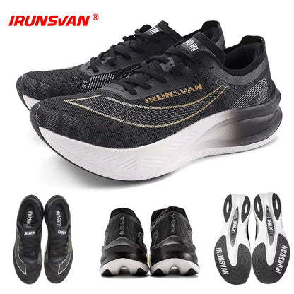 IRUNSVAN Men Professional Marathon Running Shoes Nylon Carbon Plate Road Sports Shoes Lightweight Women Trainers Sport Sneakers