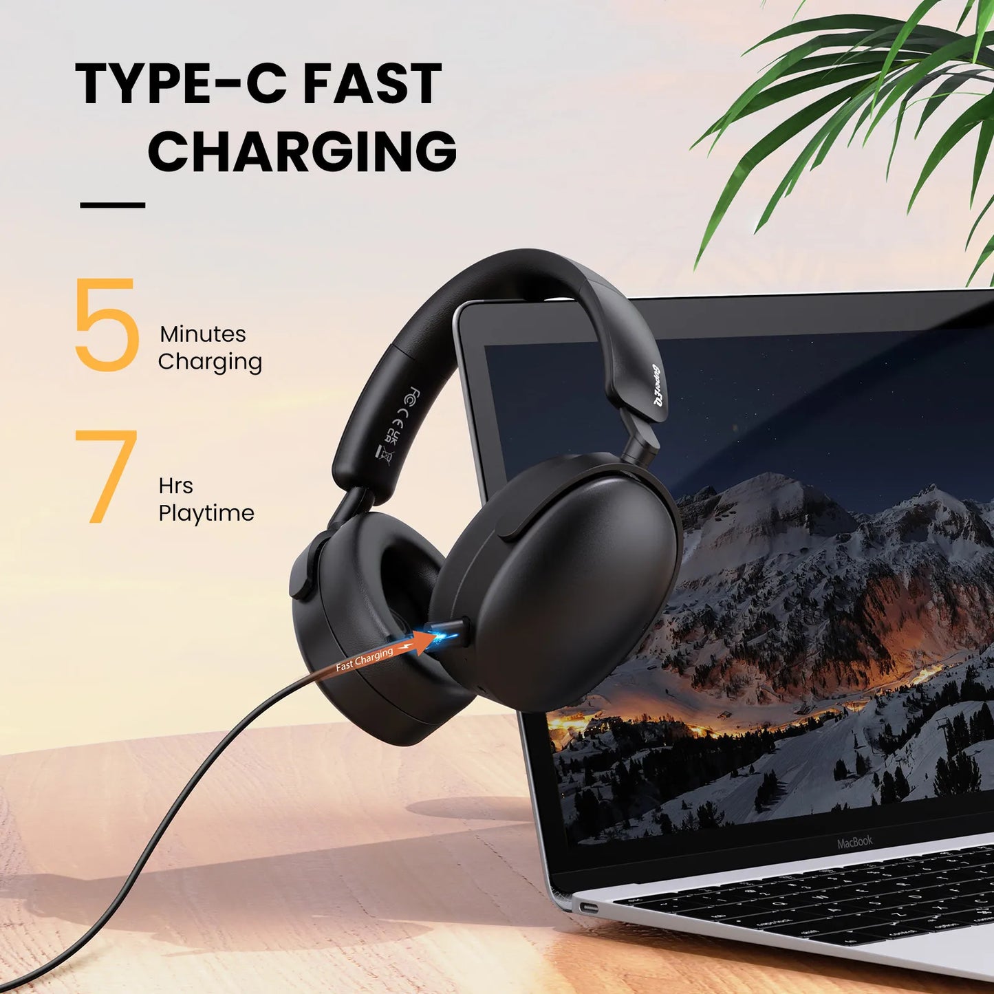 Oneodio SuperEQ A200 Wireless Bluetooth 5.4 ANC Headphones – Over-Ear Noise Cancelling Headset with ENC Mic, Hi-Res Audio & App Control