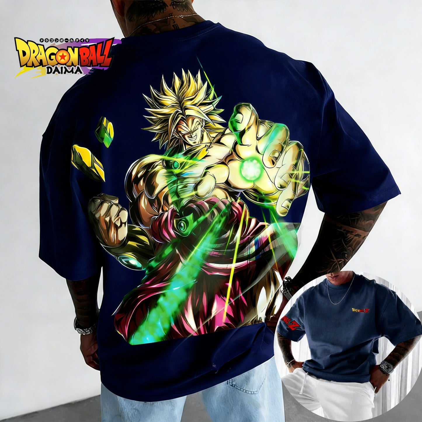 Dragon Ball Legend Super Saiyan Broly T-shirt Men's Short Sleeve Spring and Summer New Men's  Women's Through Top American Style