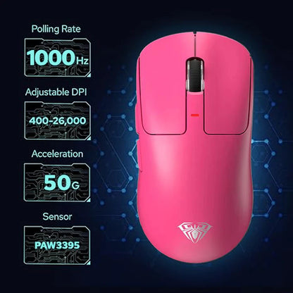 AULA SC680 Wireless Gaming Mouse, Tri-Mode Bluetooth 5.0/2.4G/Wired Gaming Mouse with PAW3395 Sensor, 26000 DPI Super Lightweight Gaming Mouse for PC, Mac & Laptop