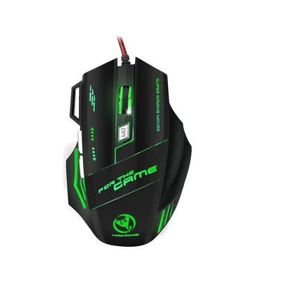 Professional Gaming Wired Mouse 5500 DPI Optical Ergonomic Mouse with 7 Buttons, RGB Backlit USB Gaming Mouse for PC Laptop