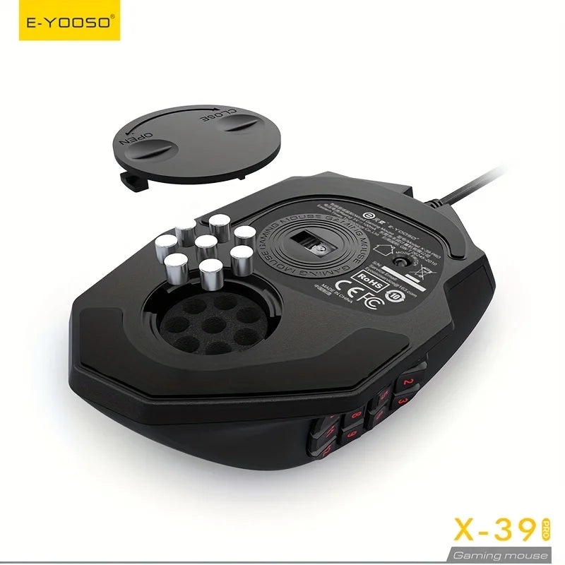 E-YOOSO X-39PRO Wired Gaming Mouse, Ergonomic Optical Gaming Mouse with SG8960 Sensor, Programmable Side Keys, Precision Esports Mouse for PC & Laptop