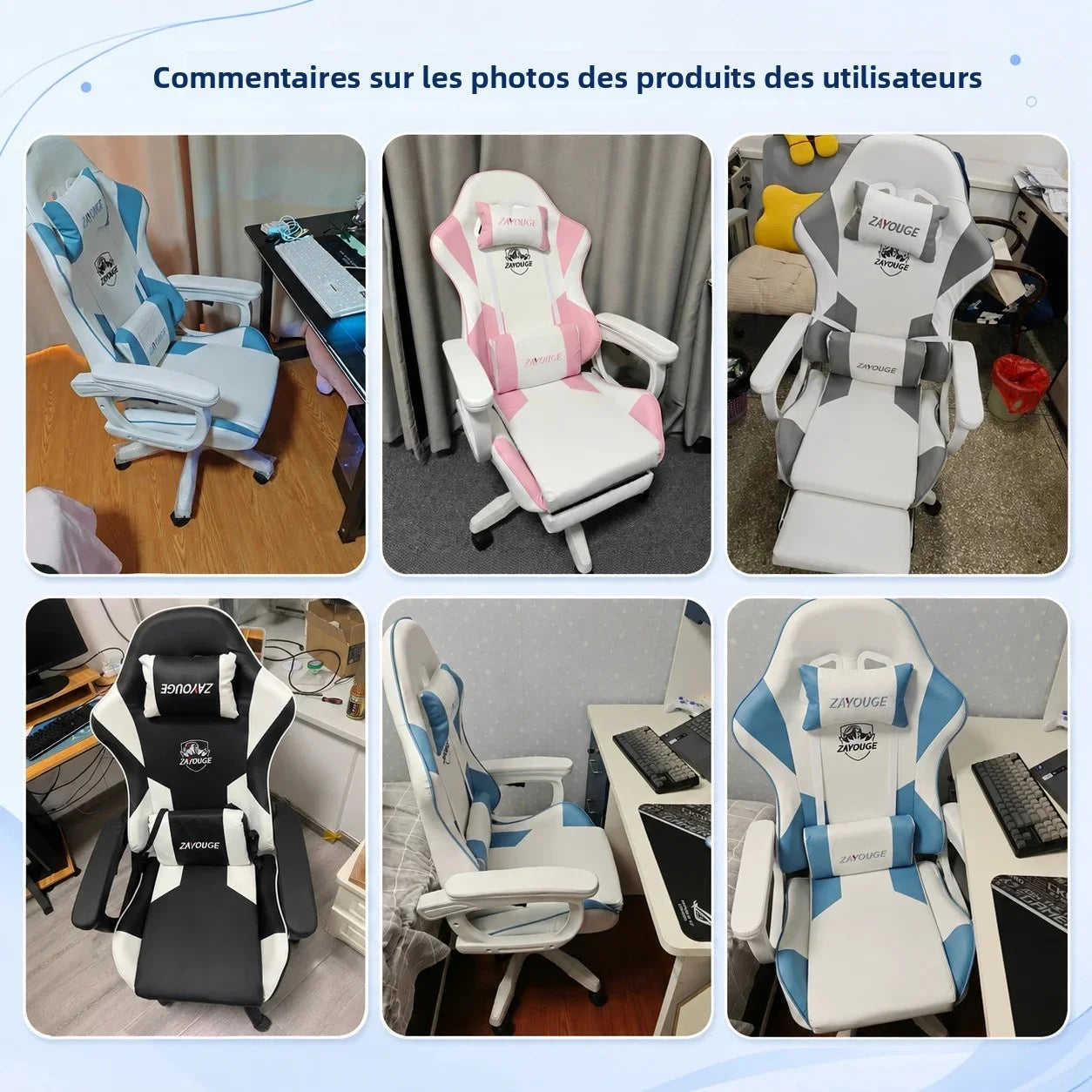 AOLIVIYA Gaming Reclining Chair Ergonomic Office Chair with Footrest, Adjustable Swivel Computer Chair, Racing Style E-Sports Gaming Seat