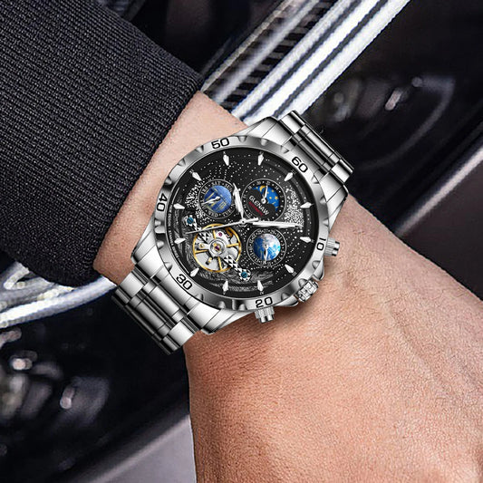 Pánské automatické hodinky GLENAW – vodotěsné mechanické hodinky, luxusní design, elegantní a profesionální styl