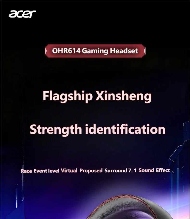 Acer 2.4GHz Wireless Gaming Headsets 7.1 Surround Sound Bluetooth Gaming Headset with Mic for PS5, PS4, PC, Switch Stereo Sound