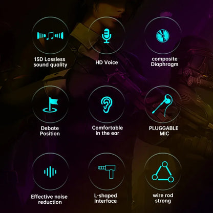 VAORLO 360° Surround Sound E-Sports Gaming Headset Wired Earphones with Dual Mic, HiFi Stereo Gaming Headphones, Type-C 3.5mm USB Low Latency PUBG Gaming Earbuds