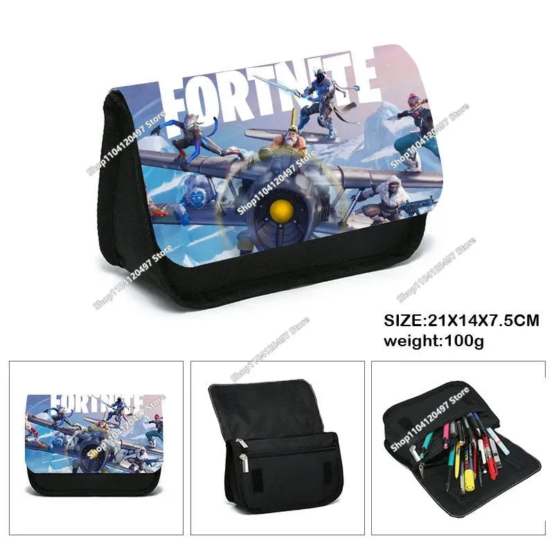 Fortnite Battle Royale Pencil Case for Kids Cartoon Stationery Storage Pen Box School Supplies Birthday Gift