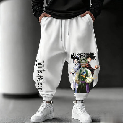 Pantalones jogger para hombre Jujutsu Kaisen, pantalones deportivos holgados informales con estampado de anime japonés, streetwear gráfico, pantalones hip hop, ropa Y2K