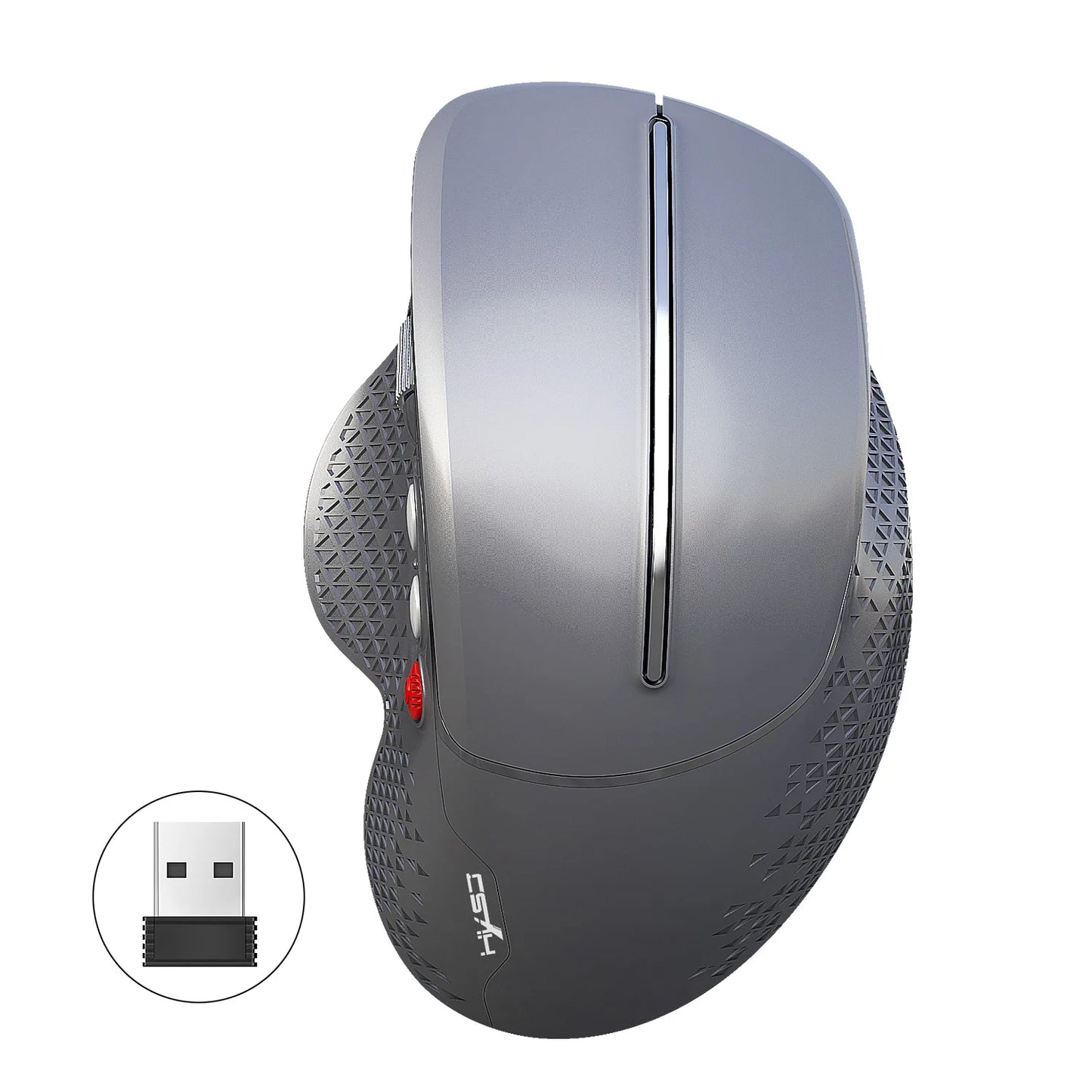 HXSJ T32 2.4G Wireless Ergonomic Vertical Mouse, 4800 DPI Wireless Gaming Mouse with Side Metal Roller, USB Ergonomic Mouse for PC, Laptop & Office