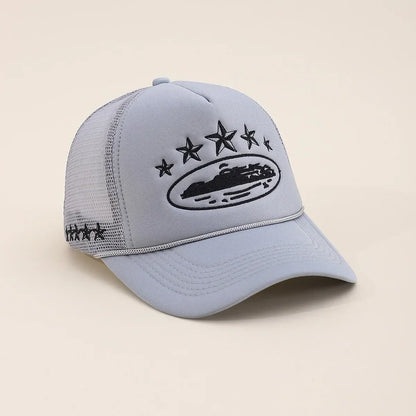 New Unisex Pentagram Baseball Hats Hip Hop Adjustable Breathable Personal Sunshade Mesh Versatile Street Fashion Trucker Caps