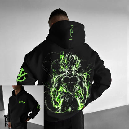2026 jesensko-zimska retro gym hoodie majica s kapuljačom Dragon Ball, 100% pamuk, Broly print, oversized fitness streetwear za muškarce, žene, odrasle i djecu