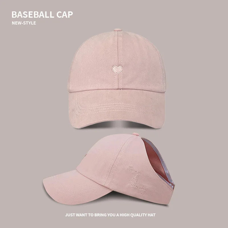 Summer Baseball Cap Breathable Women High Ponytail Outdoor Sport Cap Sunshade Anti-UV Adjustable Travel Beach Empty Top Hat