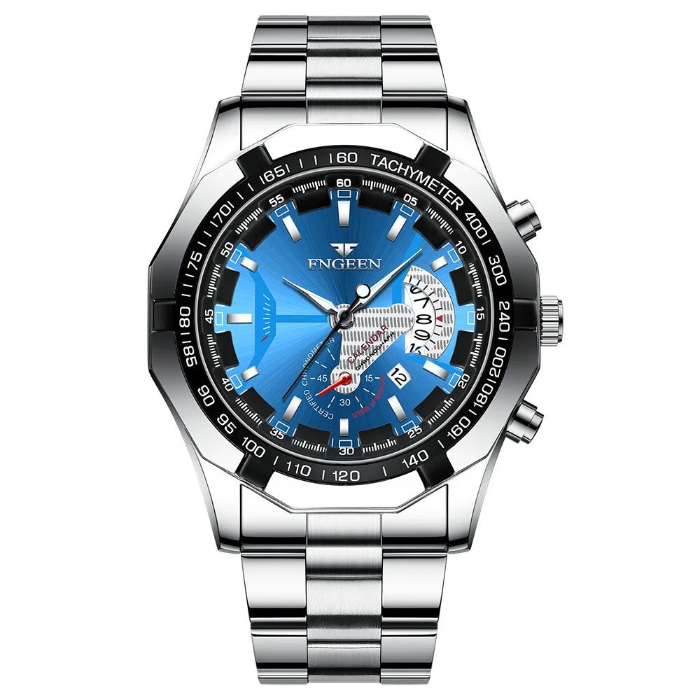 BINBOND Orginal Quartz Wristwatches For Men Luxury Luminous Waterproof Auto Date Men's Watch Stainless Steel Reloj Free Ship