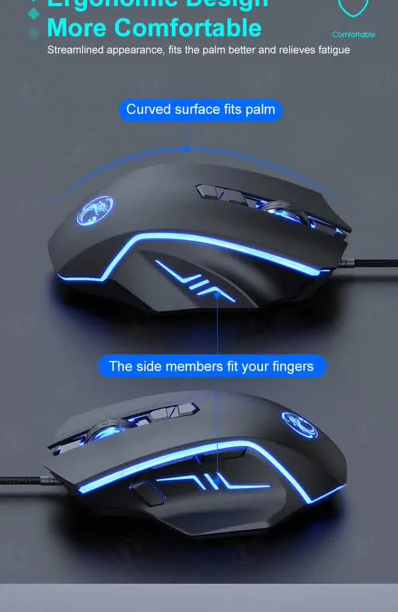 USB Wired Optical Gaming Mouse, 7200 DPI Ergonomic Gaming Mouse with 6 Programmable Buttons for PC, Laptop & Desktop Gaming
