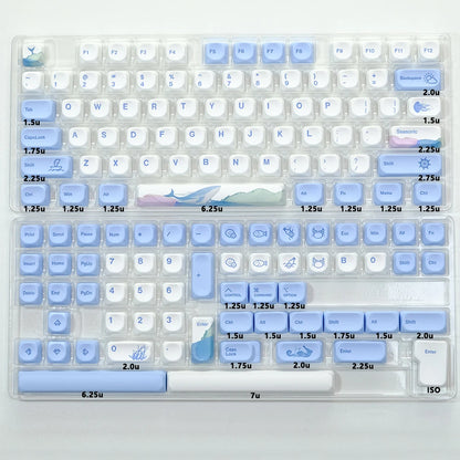 KBDiy KOA Profile Keycap GMK Style Retro 9009 Theme PBT Keycaps For Mechanical Keyboard Gaming KIT Korean 139 Keys ISO Key Cap