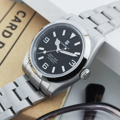 36mm/39mm Corgeut Luxury White Black Automatic Mechanical Wristwatches Numbers Men Watch Sapphire Crystal 10bars Reloj Hombre