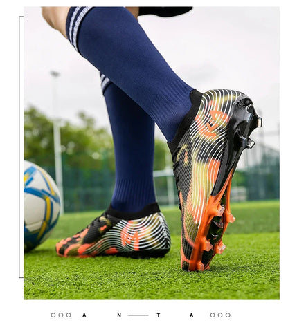 New Men's Soccer Shoes Match Outdoor Sneakers Grass Cleats Hot-selling Football Boots Non-Slip Boys High-quality High-top Light