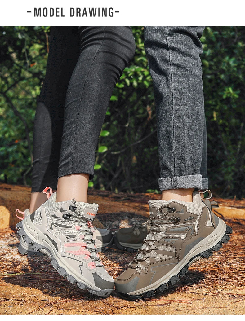 2025 New Hiking Shoes Unisex Outdoor Hiking Sports Shoes Camping Boots Ladies Waterproof Walking Shoes Non-slip Hiking Shoes