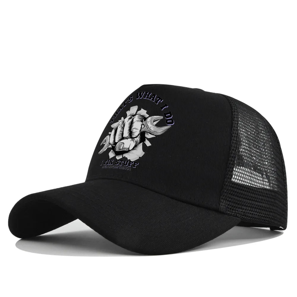 Modebaseballkasket i printet, åndbart net til forår/sommer – Gorras med personligt logo til mænd, kvinder og par – Visirhat, casquette