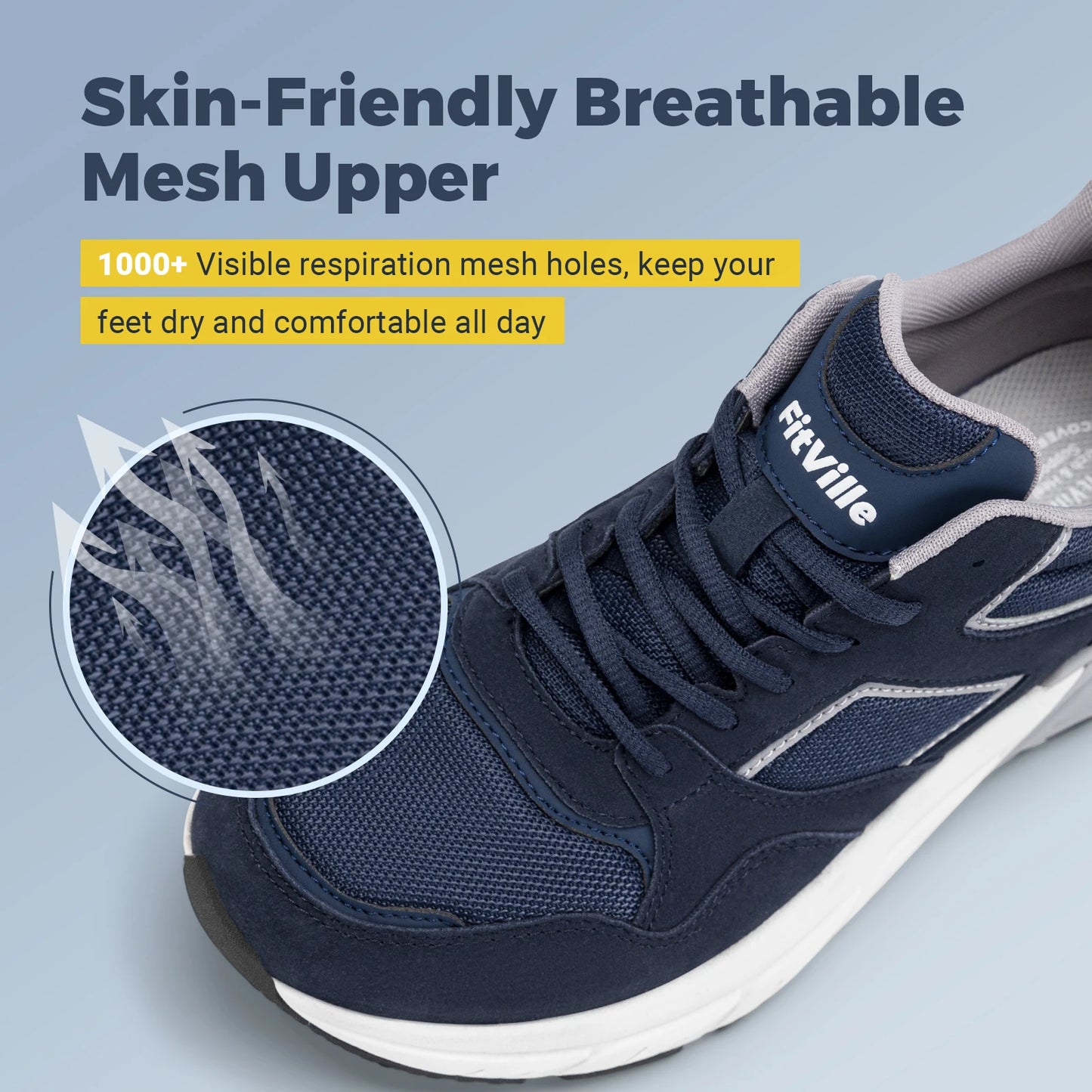 FitVille Newest Running Shoes for Men Wide Width Sneakers with Arch Support for Flat Feet Heel Pain Relief Plantar Fasciitis