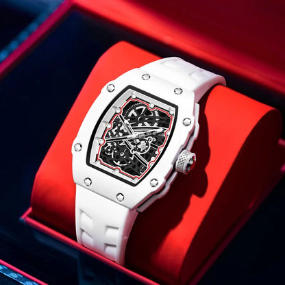 Tonneau Case Trendy Ultra-Thin Quartz Watch Men Creative Hollow Fashion Design Super Luminous Waterproof Personalize AAA Watch