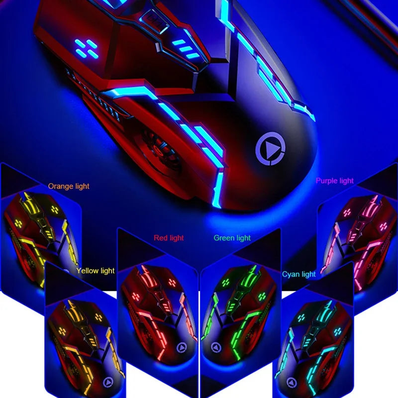 YINDIAO Ergonomic Wired Gaming Mouse RGB LED Backlit 3200DPI 6 Button Mechanical USB Mouse for PC Laptop Computer Gaming