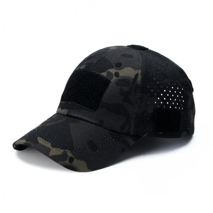 Cappellino da baseball casual sportivo traspirante con motivo mimetico da uomo, cappello da sole per appassionati di stile militare, cappello tattico, cappello da addestramento militare, cappello a secchiello