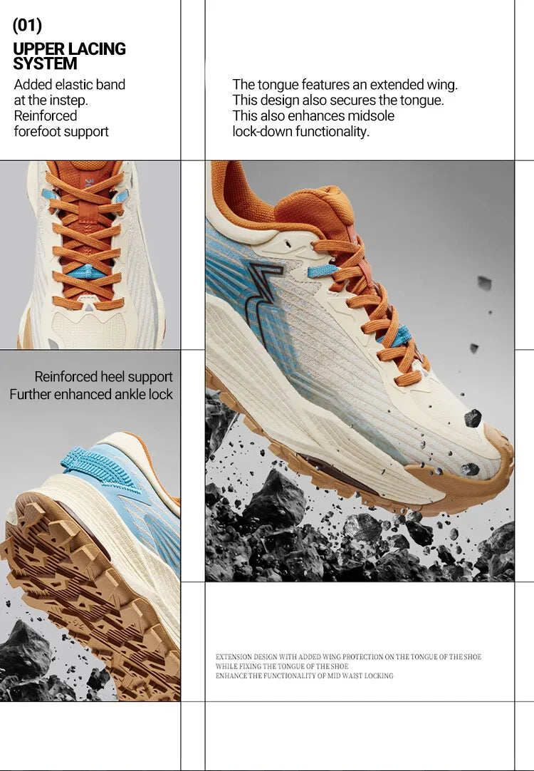 361 Degrees WUXIA 2 Laufschuhe, leicht, atmungsaktiv, dämpfend, rutschfest, weich, Outdoor-Wanderschuhe, vielseitige Sneaker für Herren, 672542201