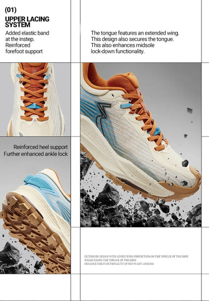 361 Degrees WUXIA 2 Laufschuhe, leicht, atmungsaktiv, dämpfend, rutschfest, weich, Outdoor-Wanderschuhe, vielseitige Sneaker für Herren, 672542201