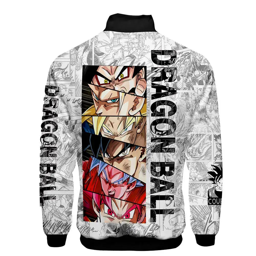 New Fashion Dragon Ball Print Stand Collar Zipper Hoodie Men Women Zipper Hoodies Jackets Long Sleeve Sport Hip Hop Sweatshirts, Produit gaming premium Fraquane