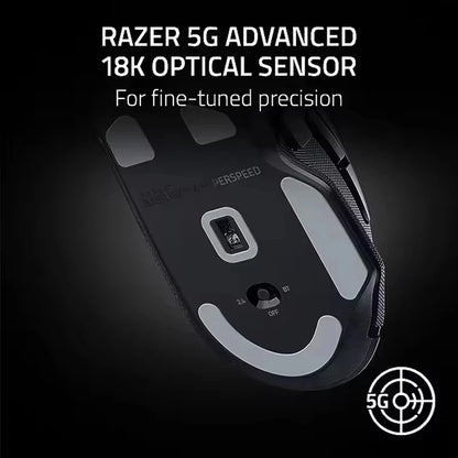 Original Razer Basilisk V3 X HyperSpeed anpassningsbar trådlös gamingmus med 18K optisk sensor, Chroma RGB och 9 programmerbara kontroller