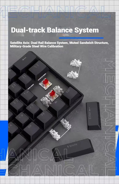 2026 New USB Gaming Mechanical Mini Keyboard Red Switch RGB Backlit 61 Keys Wired Feel for Game/Office