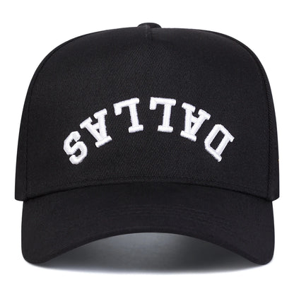 Unisex DALLAS Letter Embroidery Baseball Caps Adjustable Casual Hats Spring and Autumn Outdoor Sunscreen Hat