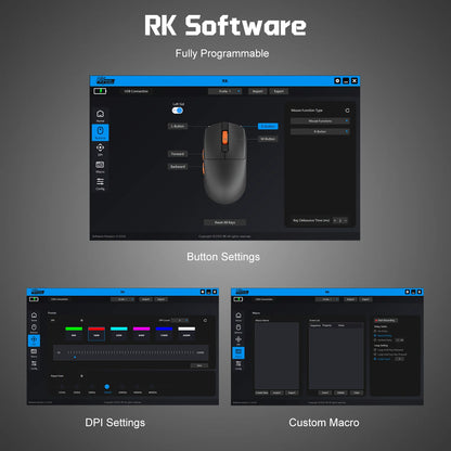 RK Royal Kludge M30 Bluetooth Wireless Mouse PAW3311 41g Lightweight 12000dpi Tri-Mode Gamer Computer Mouse Ergonomic Software