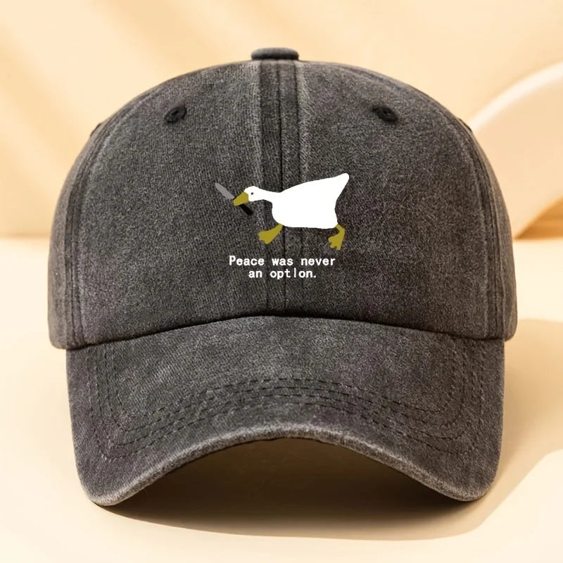 A running goose fashionable printed baseball cap versatile outdoor casual duckbill cap travel hat