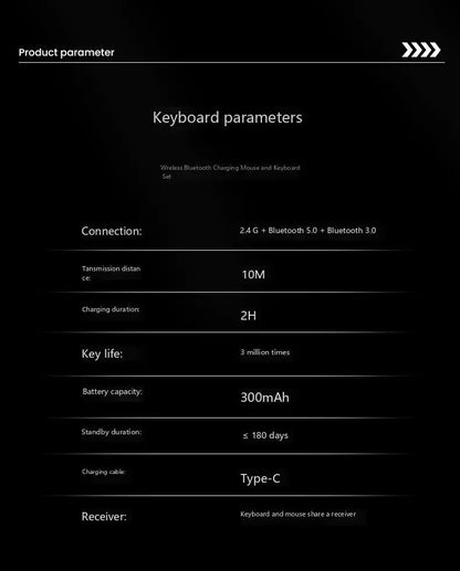 Teclado inalámbrico de doble modo Bluetooth 5.0 y 2,4 GHz, recargable, con 102 teclas; teclado inalámbrico multidispositivo para MacBook, ordenador portátil, tableta y PC