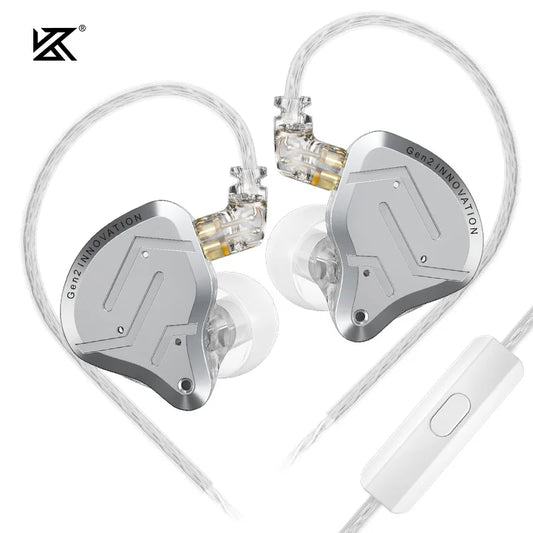 Auriculares intrauditivos con cable KZ ZSN Pro 2 Hybrid – Auriculares 1BA+1DD HiFi con graves, cancelación de ruido y micrófono