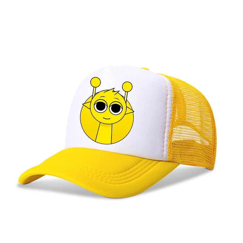 Sprunkis Boys Girls Child Cartoon Baseball Caps Kids Hip Hop Breathable Mesh Hat Cute Anime Sunbonnet Shade Caps Birthday Gifts