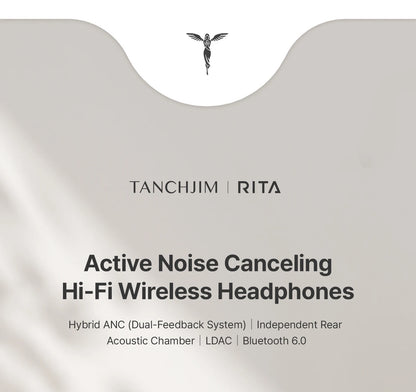 TANCHJIM RITA HiFi Bluetooth Headset Wireless & Wired ANC Headphones, Bluetooth 6.0 LDAC Over-Ear Headphones with 40mm Dynamic Driver, Gaming Headset with ENC & 3.5mm Audio Cable